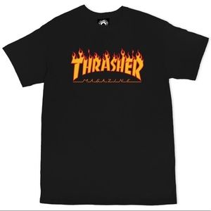 Thrasher Flame Logo Black T-Shirt